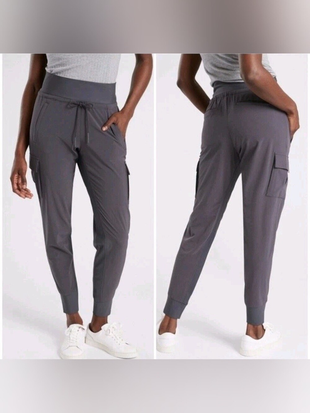 Athleta Sutton Cargo Jogger Pants Gray Size: 4